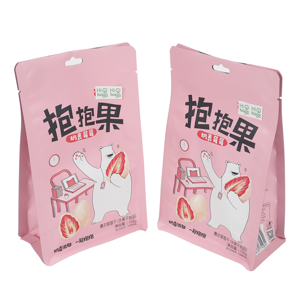 snacks flat bottom pouch