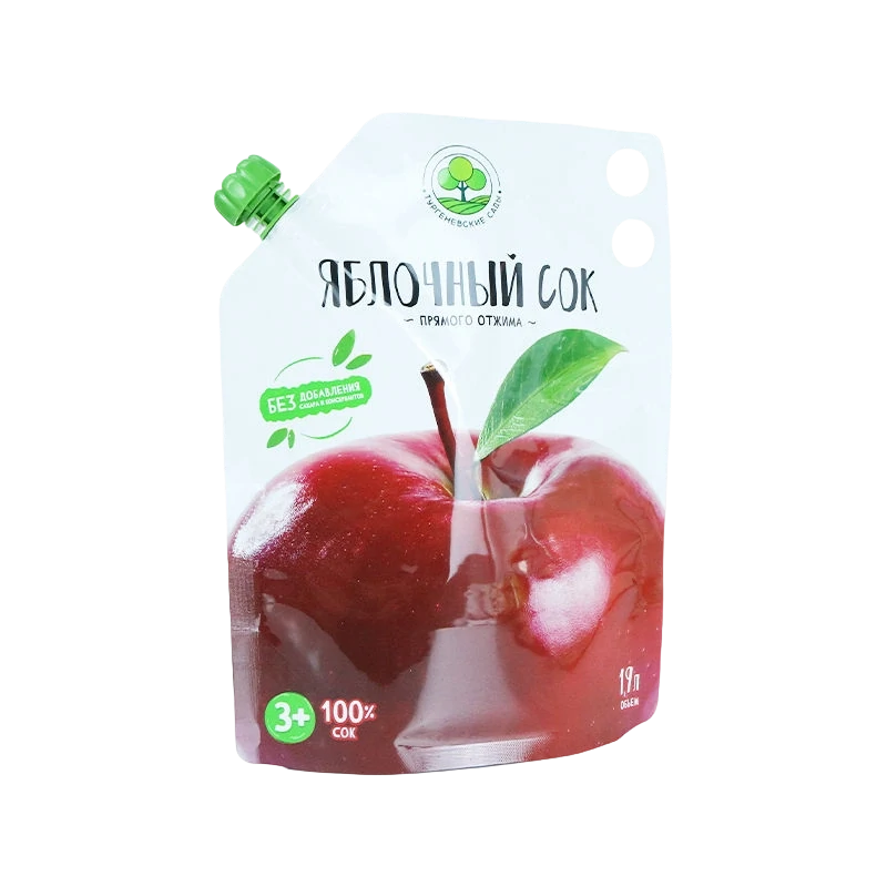 100% apple fruit drink stand up spout bag