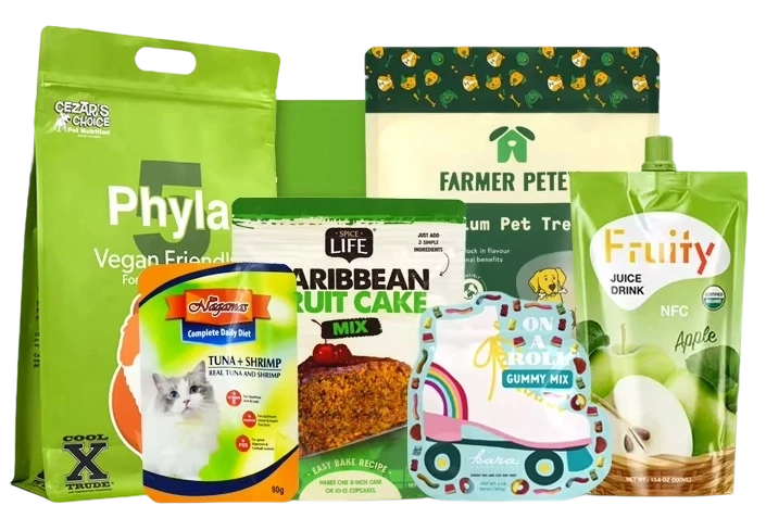 Assorted custom printed food & pet packaging bags