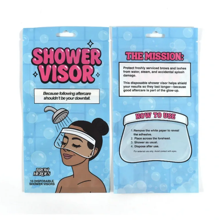 Blue patterned three-side seal packaging bag