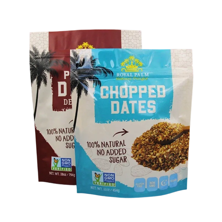 Chopped dates natural food stand up pouches