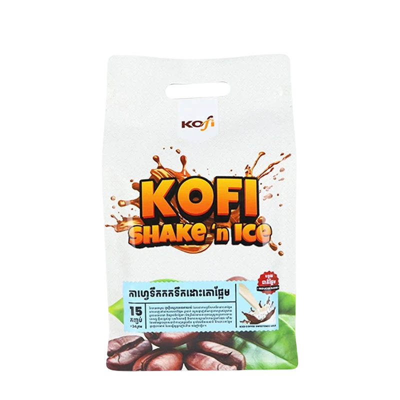 Coffee shake drink printed hanging food pouch