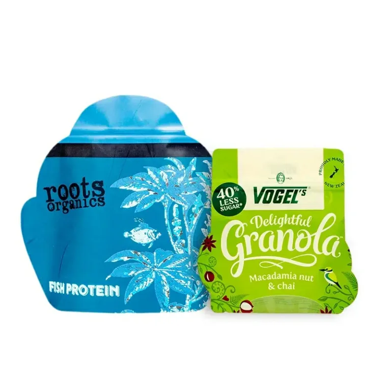 Die-cut shaped granola packaging bags
