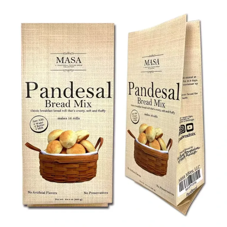 Kraft paper printed side gusset bag for pandesal bread mix dry food packaging