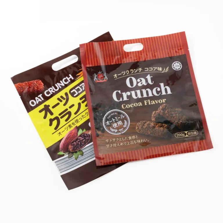 Oat crunch cocoa flavor food packaging bag