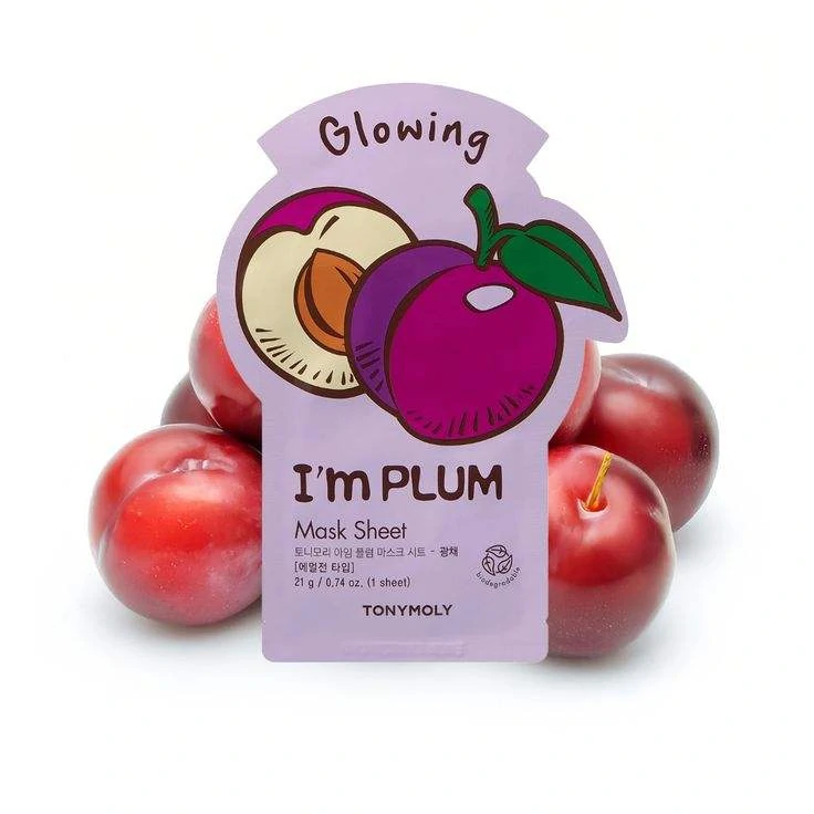 Plum irregular printed mask pouch