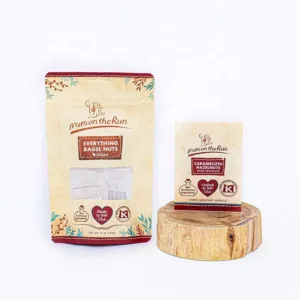 Vintage printed kraft stand up nut pouches set