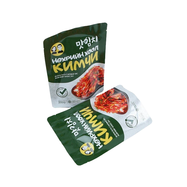 Korean kimchi printed resealable sauce food pouches