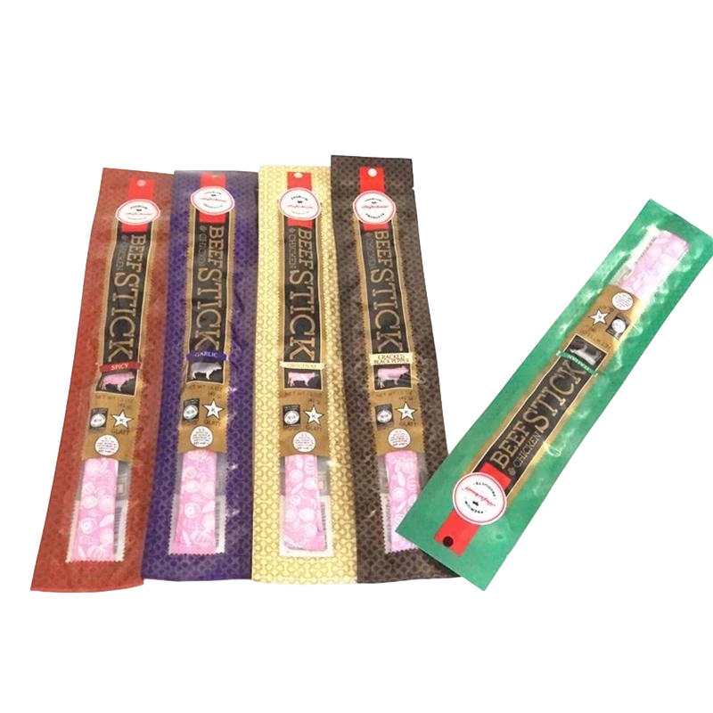 Multi flavor single serve beef stick long plastic sachet packs