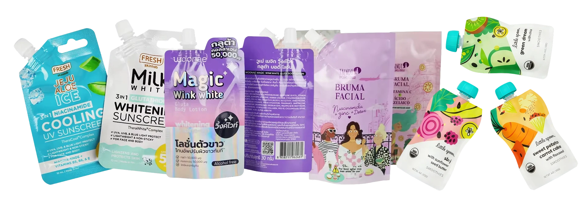 Spout pouches for Cosmetic