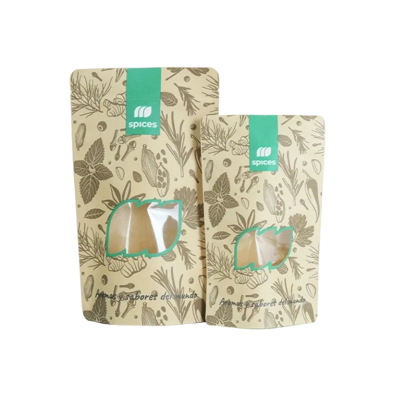 kraft paper spice bag with window