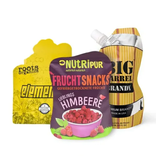 Die cut shape pouches