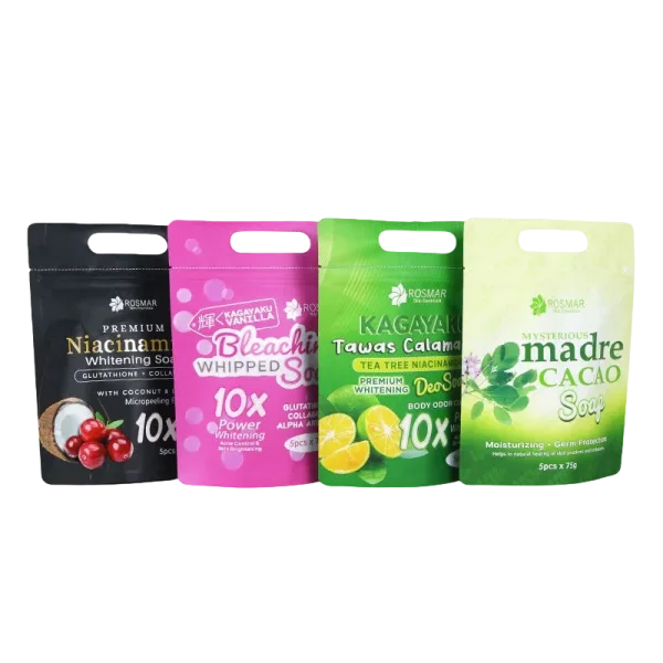 Multi scented whitening soap hanging pouches set